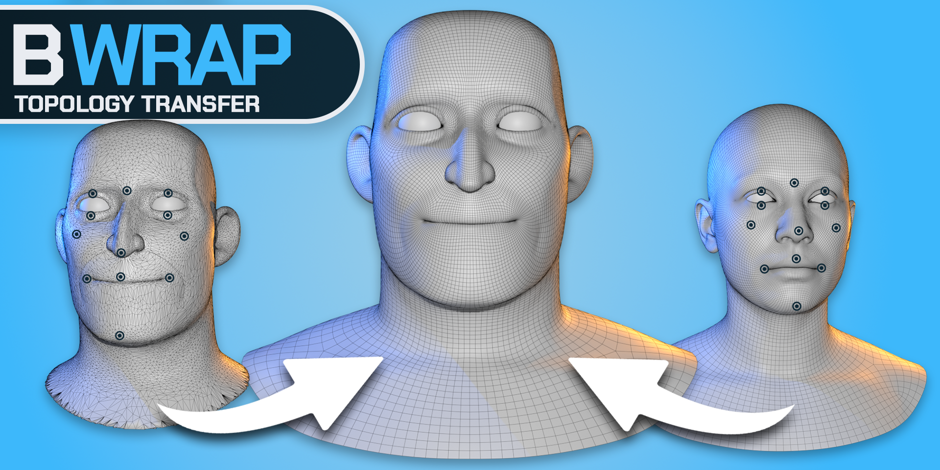BWrap topology transfer: a target and clean template mesh leading to the wrapped character