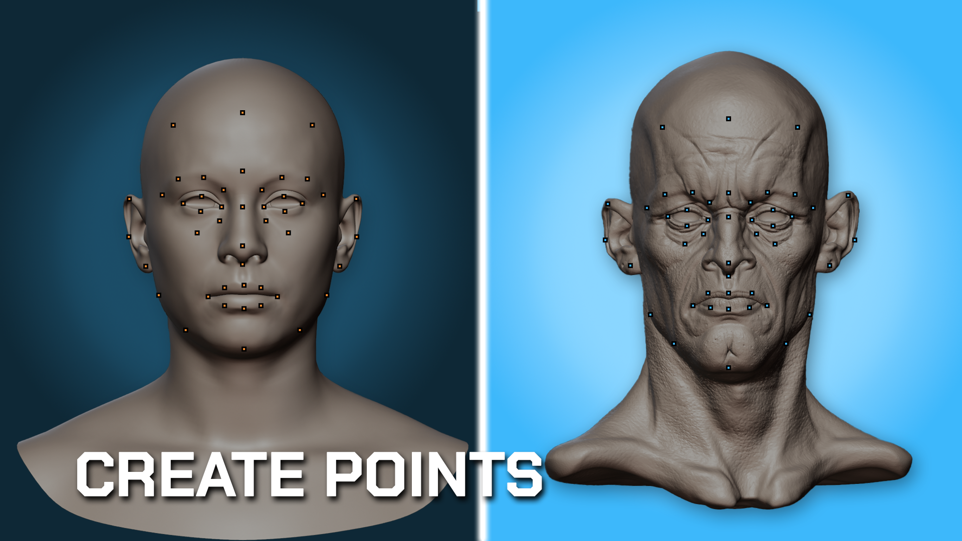 Matching correspondence points on the Template and Target, shown side by side